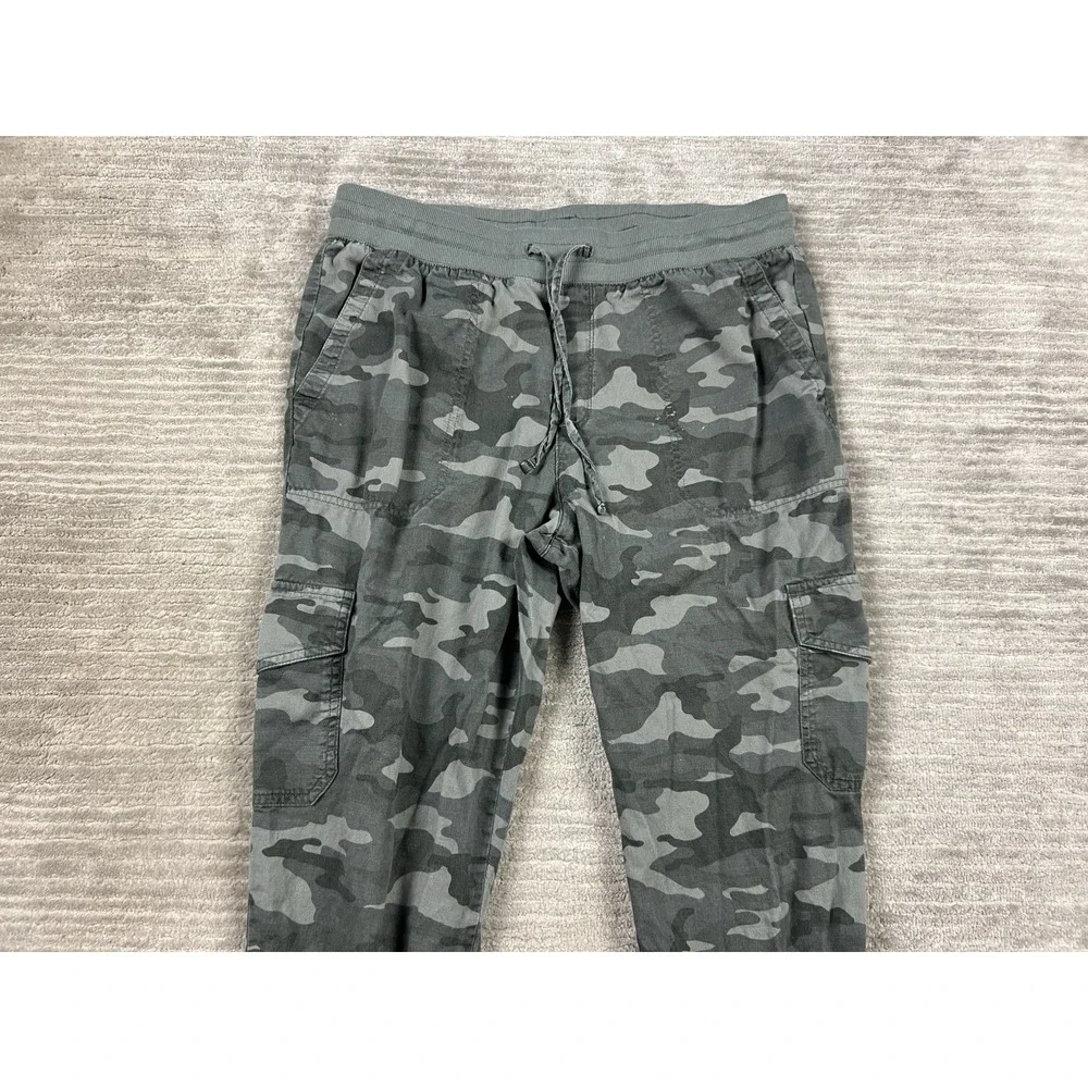 Gap Camouflage Joggers Womens Large‎ Pull On Elastic Waist Cargo - Picture 2 of 16